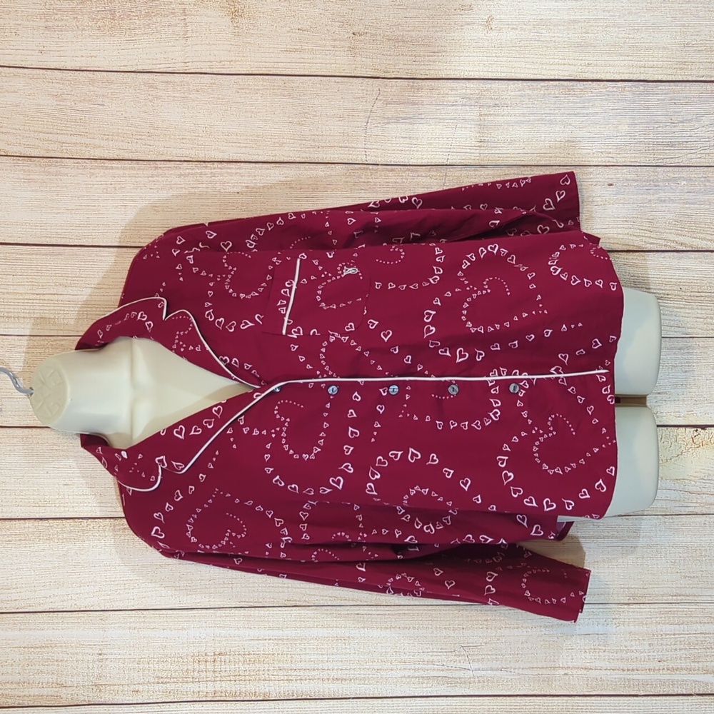 Victoria's Secret Black and Red Heart Pajama Top Valentine's Day